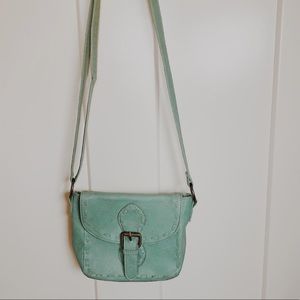 Mint green small leather purse